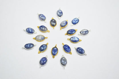 Mystic Blue Moonstone Smooth Oval Shape Single Bail Connector , Sold By Piece , 10x13 mm , RB-7506