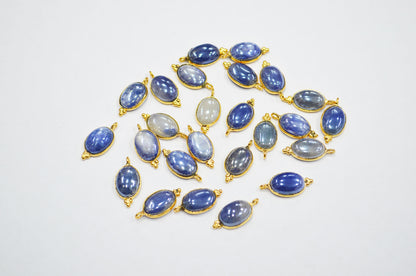 Mystic Blue Moonstone Smooth Oval Shape Single Bail Connector , Sold By Piece , 10x13 mm , RB-7506