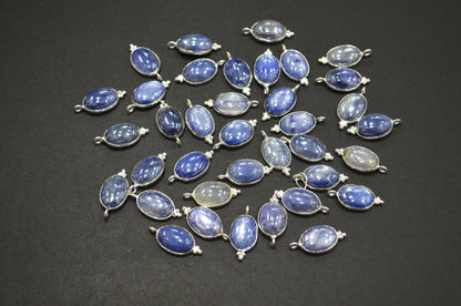 Mystic Blue Moonstone Smooth Oval Shape Single Bail Connector , Sold By Piece , 10x13 mm , RB-7506