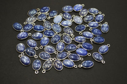 Mystic Blue Moonstone Smooth Oval Shape Single And Double Bail Connector , Sold By Piece , 10x13 mm , RB-7507