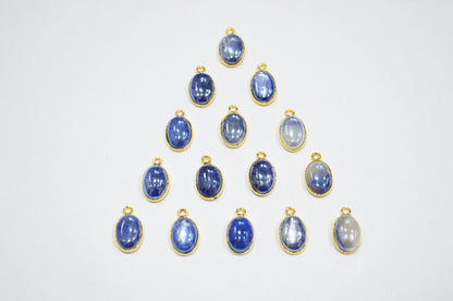Mystic Blue Moonstone Smooth Oval Shape Single And Double Bail Connector , Sold By Piece , 10x13 mm , RB-7507