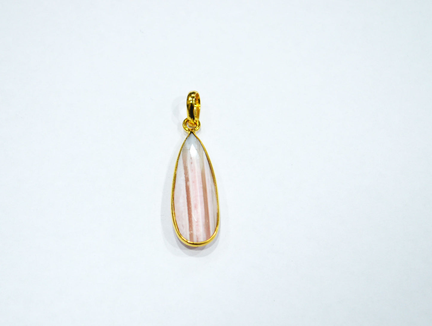 Lace Pink Opal Faceted Pear Shape Pendant , Sold By Piece , 12x35 mm , RB-7509