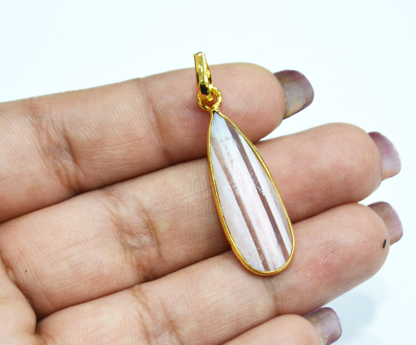 Lace Pink Opal Faceted Pear Shape Pendant , Sold By Piece , 12x35 mm , RB-7509