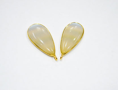 Pack Of 2 Piece Lace Opal Smooth Pear Shape Connector , Sold By Pack , 16x30 mm , RB-7527
