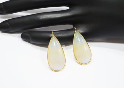 Pack Of 2 Piece Lace Opal Smooth Pear Shape Connector , Sold By Pack , 16x30 mm , RB-7527