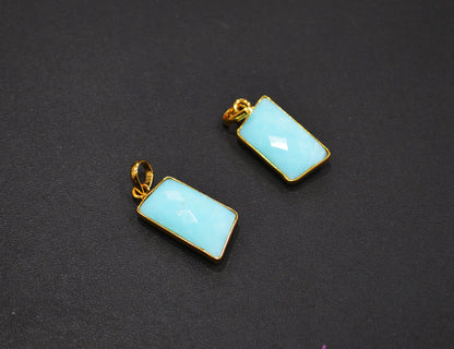 Pack Of 2 Piece Peruvian Blue Opal Faceted Fancy Shape Pendant , Sold By Pack , 13x22 mm , RB-7546