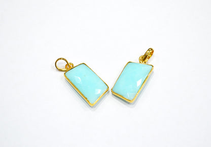 Pack Of 2 Piece Peruvian Blue Opal Faceted Fancy Shape Pendant , Sold By Pack , 13x22 mm , RB-7546