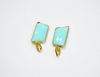 Pack Of 2 Piece Peruvian Blue Opal Faceted Fancy Shape Pendant , Sold By Pack , 13x22 mm , RB-7546