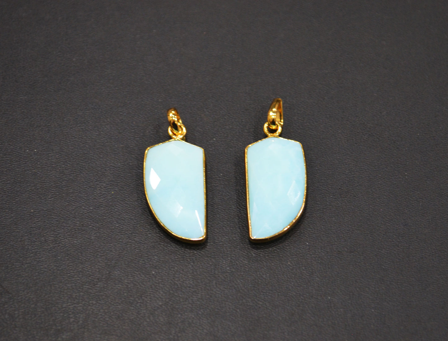 Pack of 2 Piece Peruvian Blue Opal Faceted Fancy Shape Pendant , Sold By Pack , 15x27 mm , RB-7547