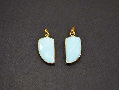 Pack of 2 Piece Peruvian Blue Opal Faceted Fancy Shape Pendant , Sold By Pack , 15x27 mm , RB-7547