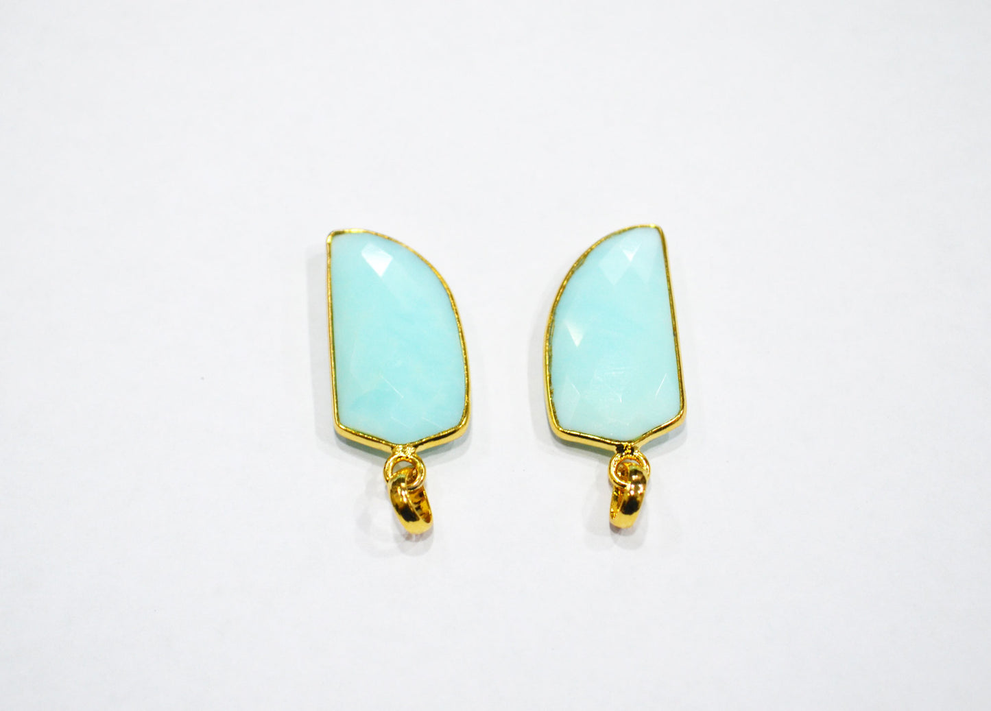 Pack of 2 Piece Peruvian Blue Opal Faceted Fancy Shape Pendant , Sold By Pack , 15x27 mm , RB-7547