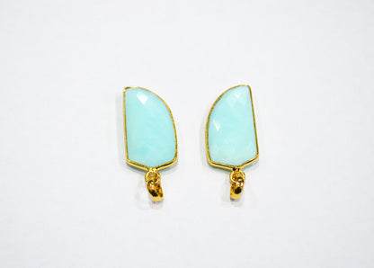 Pack of 2 Piece Peruvian Blue Opal Faceted Fancy Shape Pendant , Sold By Pack , 15x27 mm , RB-7547