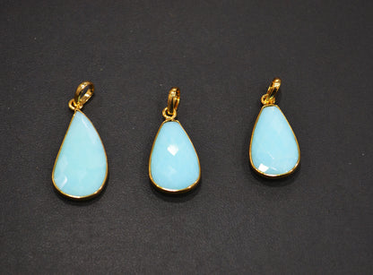 Peruvian Blue Opal Faceted Fancy Shape Pendant , Sold By Piece , 15x19-15x23 mm , RB-7553