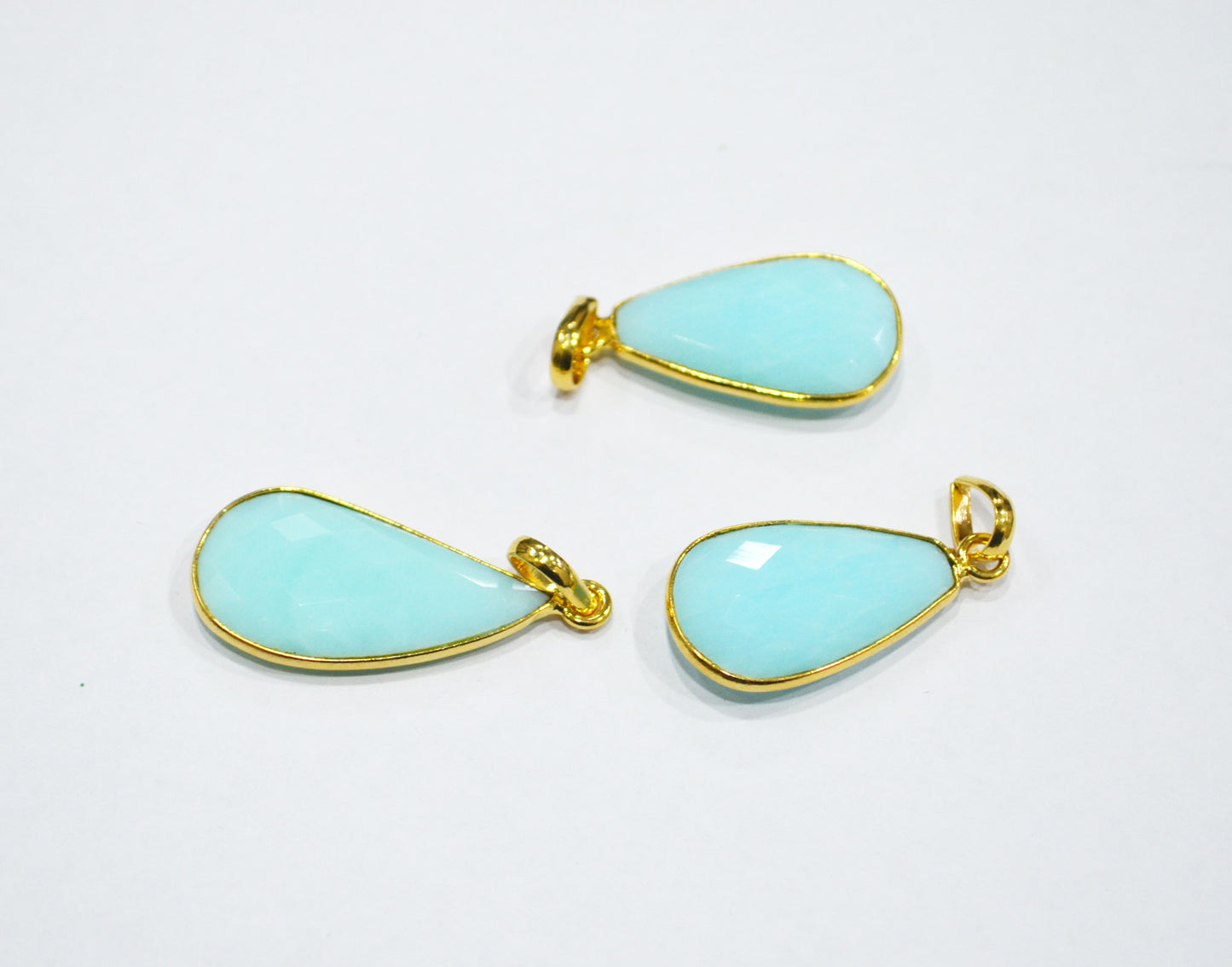 Peruvian Blue Opal Faceted Fancy Shape Pendant , Sold By Piece , 15x19-15x23 mm , RB-7553