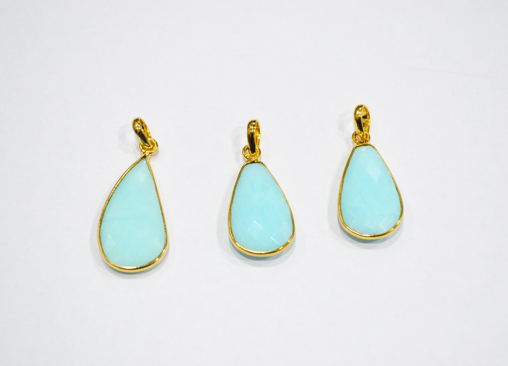 Peruvian Blue Opal Faceted Fancy Shape Pendant , Sold By Piece , 15x19-15x23 mm , RB-7553