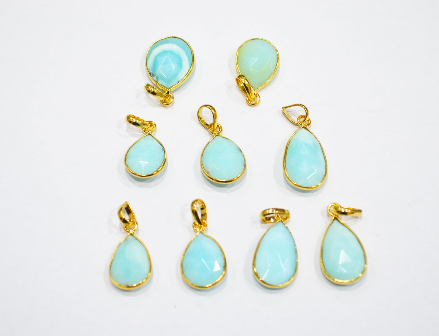 Peruvian Blue Opal Faceted Pear Shape Pendant , Sold By Piece , 13x16 - 14x20 mm , RB-7556