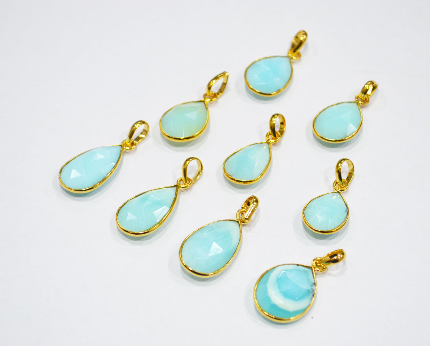Peruvian Blue Opal Faceted Pear Shape Pendant , Sold By Piece , 13x16 - 14x20 mm , RB-7556