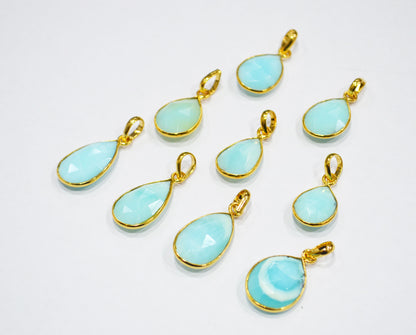 Peruvian Blue Opal Faceted Pear Shape Pendant , Sold By Piece , 13x16 - 14x20 mm , RB-7556