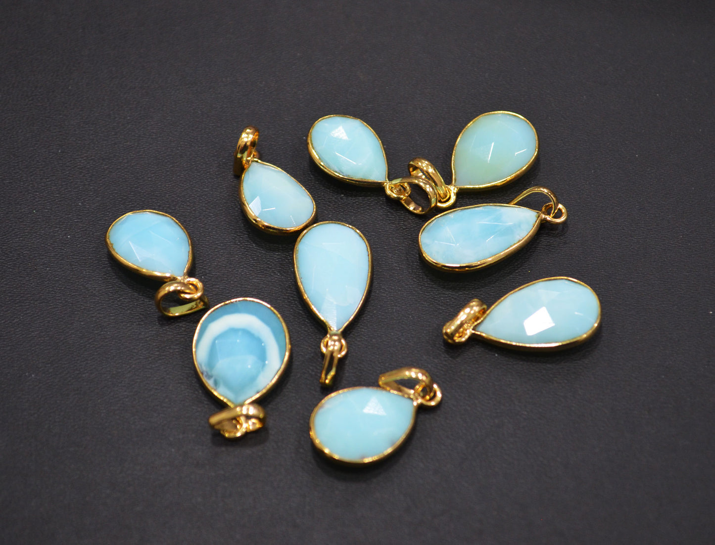 Peruvian Blue Opal Faceted Pear Shape Pendant , Sold By Piece , 13x16 - 14x20 mm , RB-7556