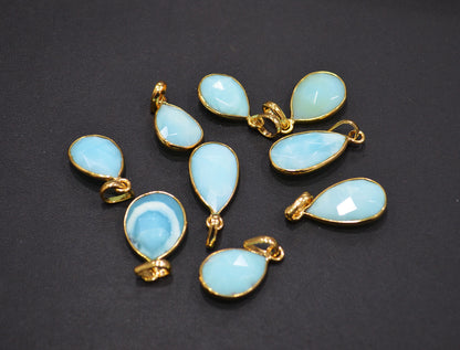 Peruvian Blue Opal Faceted Pear Shape Pendant , Sold By Piece , 13x16 - 14x20 mm , RB-7556