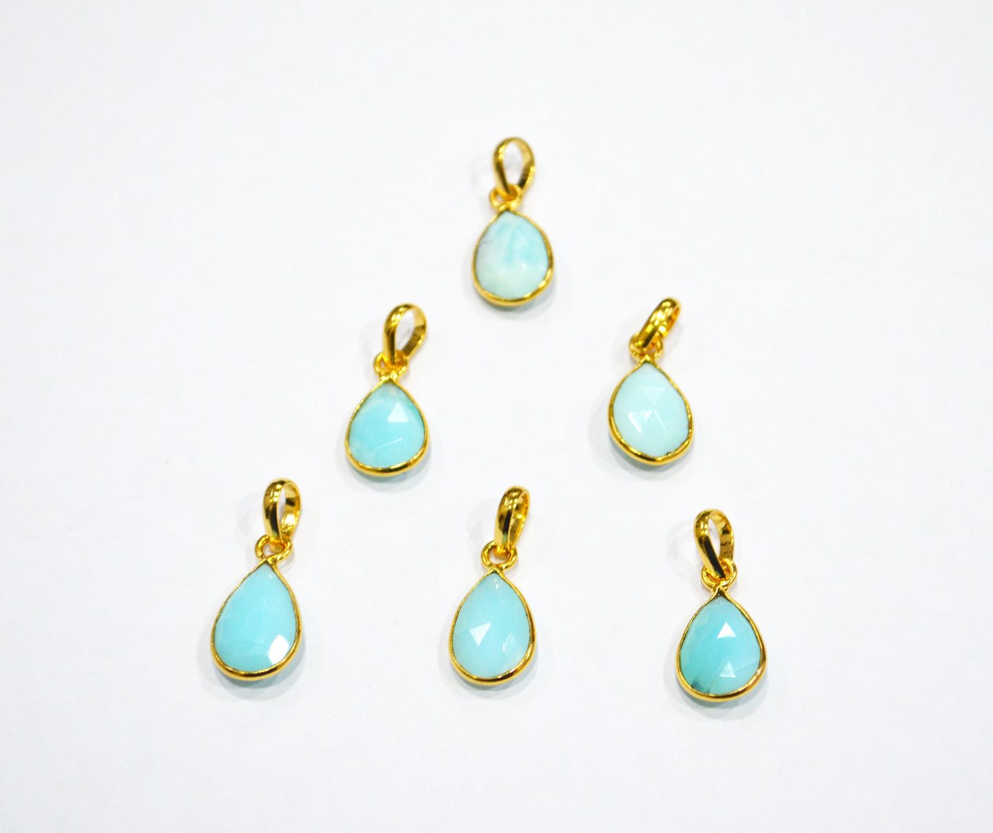 Peruvian Blue Opal Faceted Pear Shape Pendant , Sold By Piece , 10x13 - 10x15 mm , RB-7557