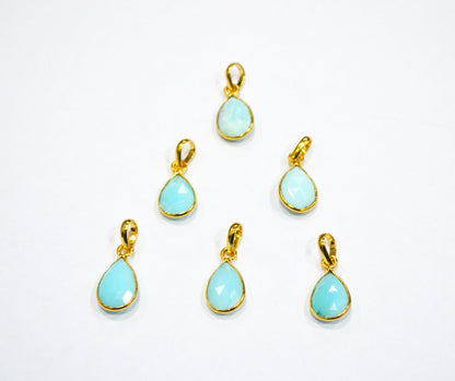 Peruvian Blue Opal Faceted Pear Shape Pendant , Sold By Piece , 10x13 - 10x15 mm , RB-7557