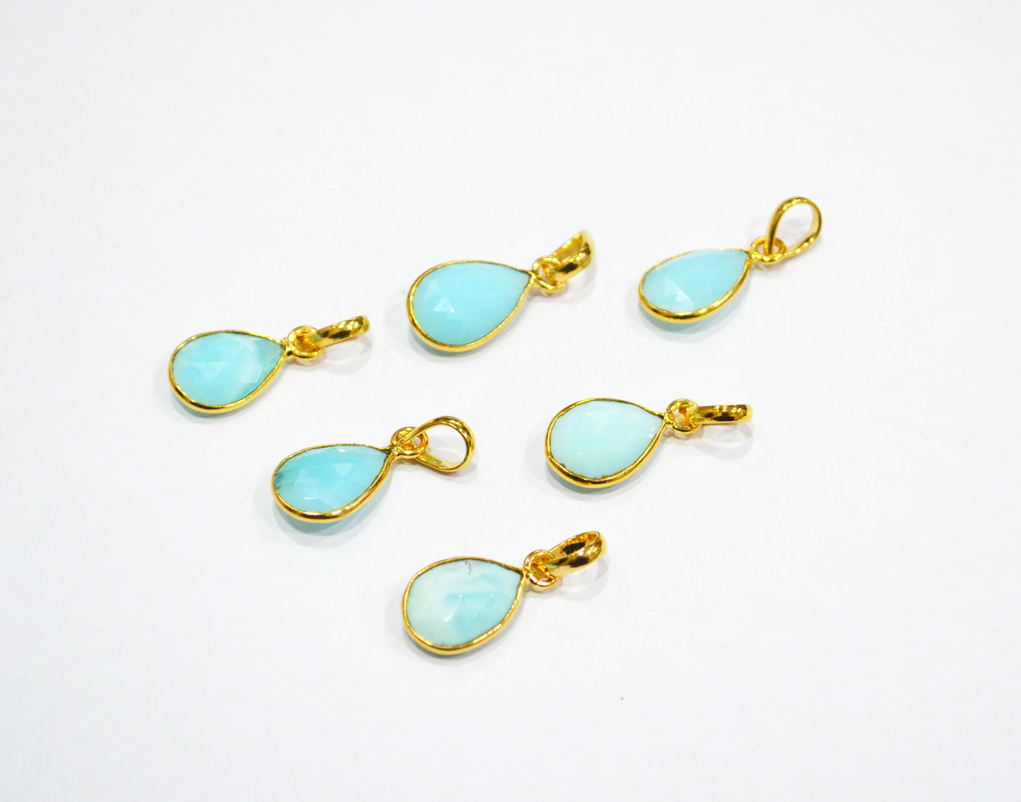 Peruvian Blue Opal Faceted Pear Shape Pendant , Sold By Piece , 10x13 - 10x15 mm , RB-7557