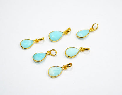 Peruvian Blue Opal Faceted Pear Shape Pendant , Sold By Piece , 10x13 - 10x15 mm , RB-7557