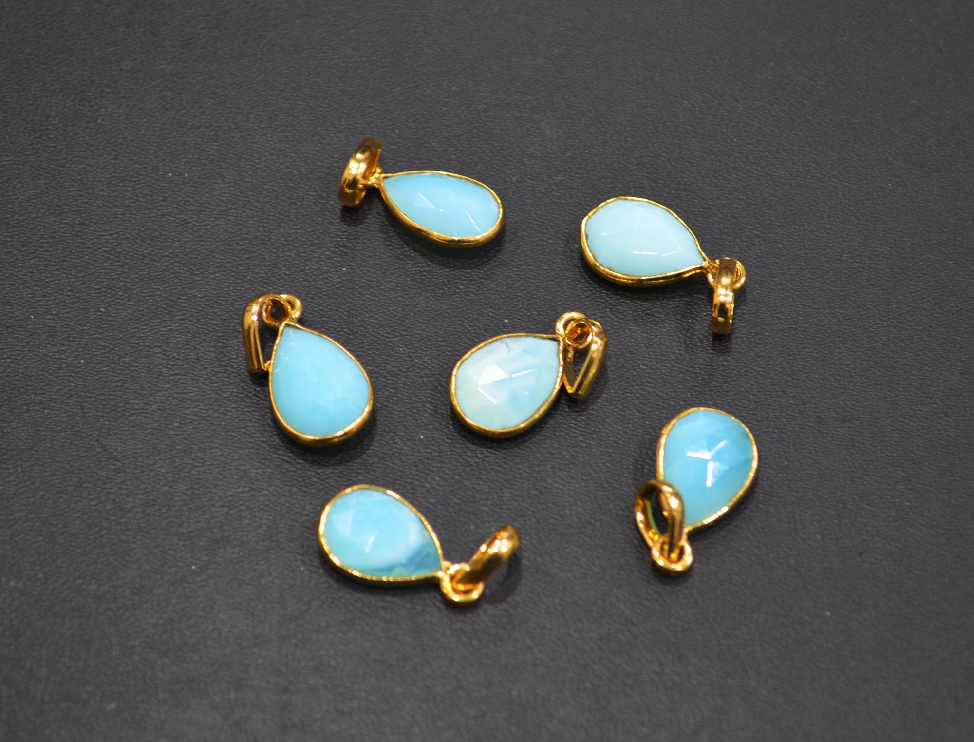 Peruvian Blue Opal Faceted Pear Shape Pendant , Sold By Piece , 10x13 - 10x15 mm , RB-7557