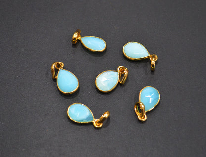 Peruvian Blue Opal Faceted Pear Shape Pendant , Sold By Piece , 10x13 - 10x15 mm , RB-7557