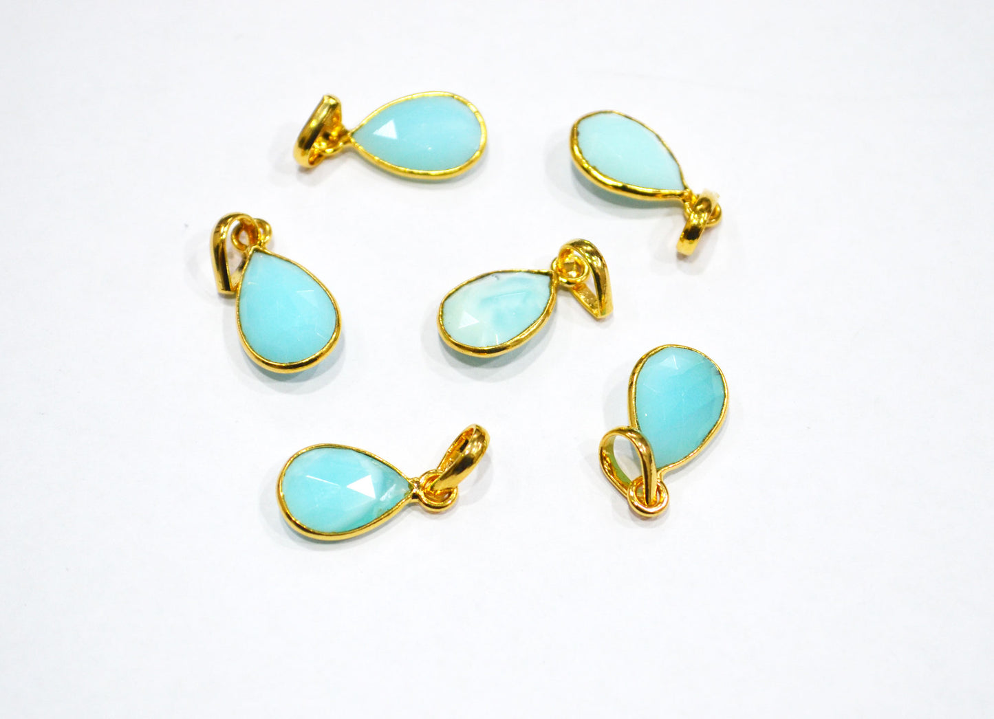 Peruvian Blue Opal Faceted Pear Shape Pendant , Sold By Piece , 10x13 - 10x15 mm , RB-7557