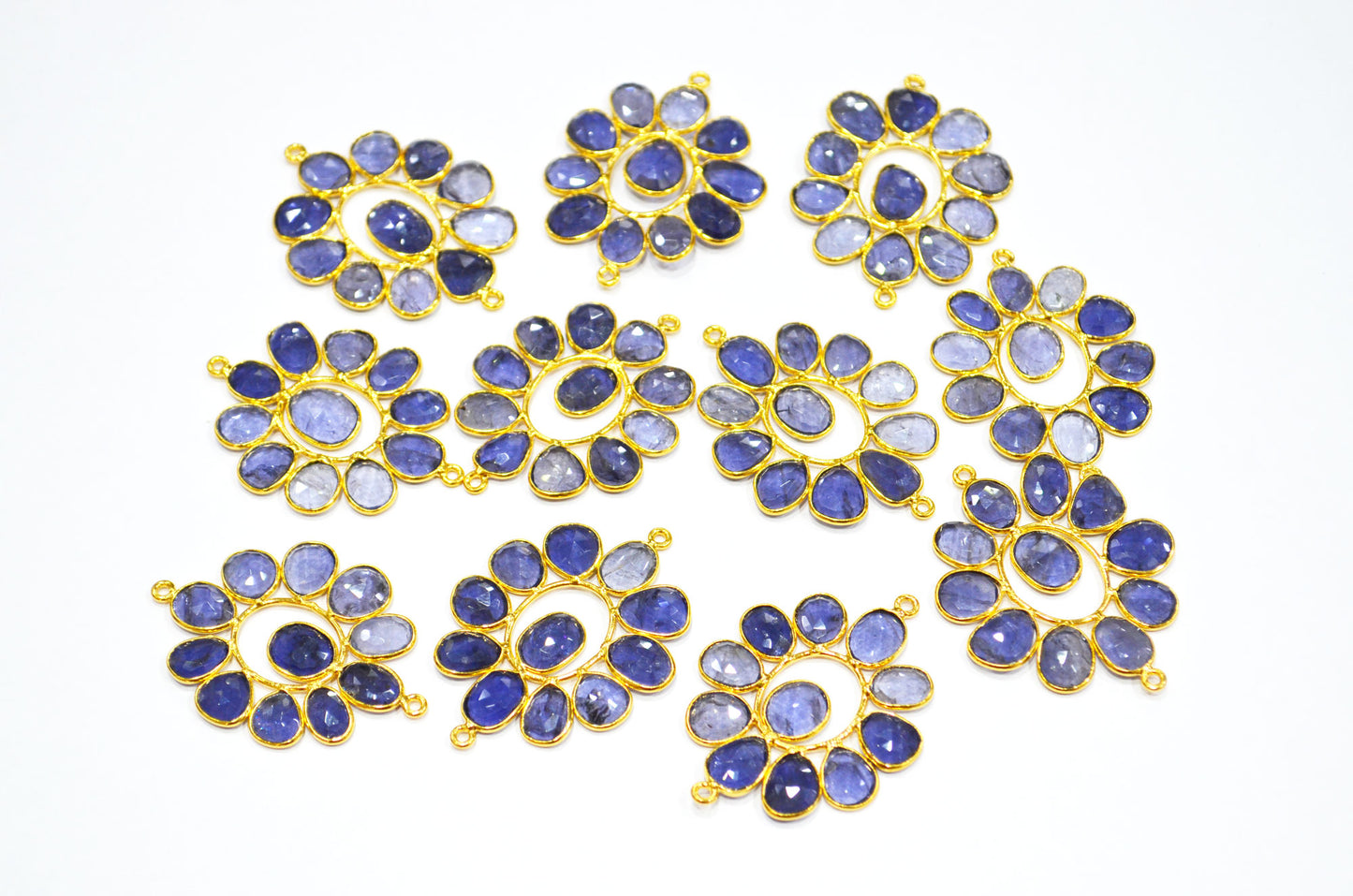 Iolite Faceted Oval Shape Connector , Sold By Piece , 4 - 4.50 cm , RB-7559