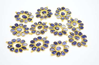 Iolite Faceted Oval Shape Connector , Sold By Piece , 4 - 4.50 cm , RB-7559