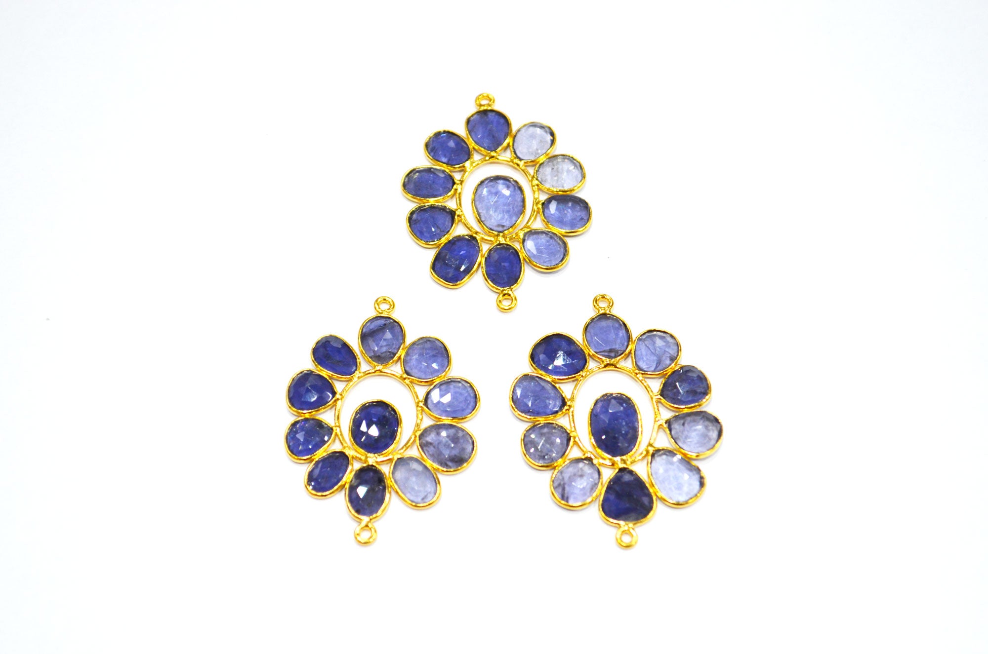Iolite Faceted Oval Shape Connector , Sold By Piece , 4 - 4.50 cm , RB-7559