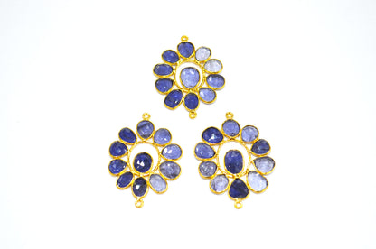 Iolite Faceted Oval Shape Connector , Sold By Piece , 4 - 4.50 cm , RB-7559