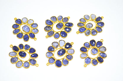 Iolite Faceted Oval Shape Connector , Sold By Piece , 4 - 4.50 cm , RB-7559