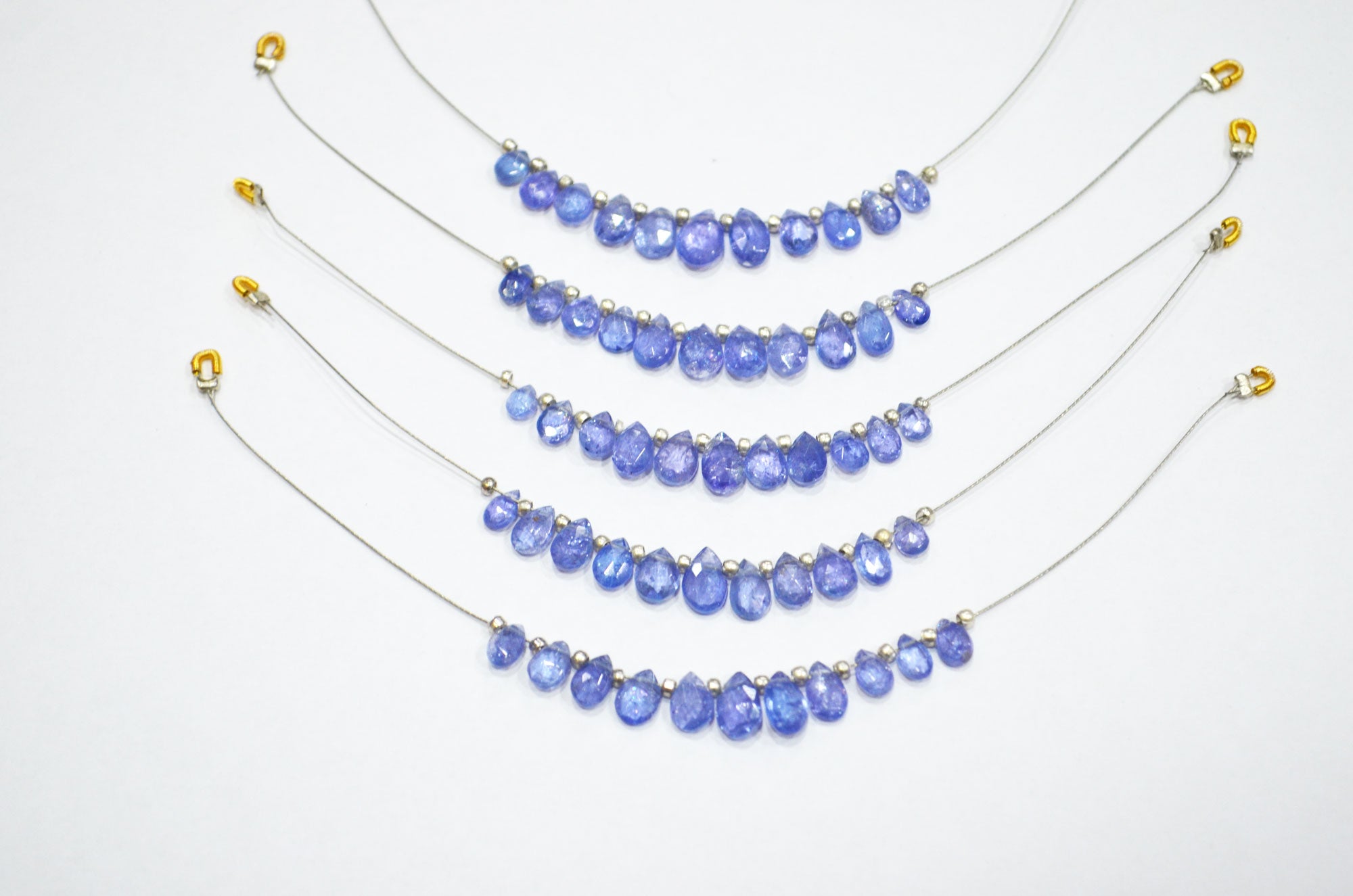 11 Pieces In A Strand Tanzanite Faceted Pear Shape Faceted Briolettes , Sold By Strand , 3.50x5 - 5x8 mm , RB-7560