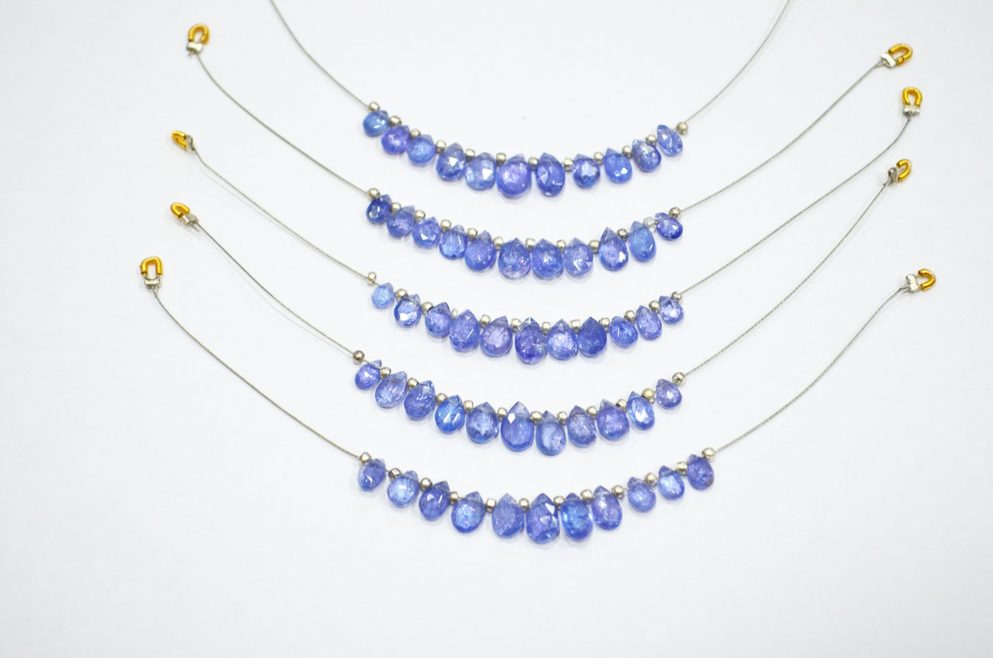11 Pieces In A Strand Tanzanite Faceted Pear Shape Faceted Briolettes , Sold By Strand , 3.50x5 - 5x8 mm , RB-7560