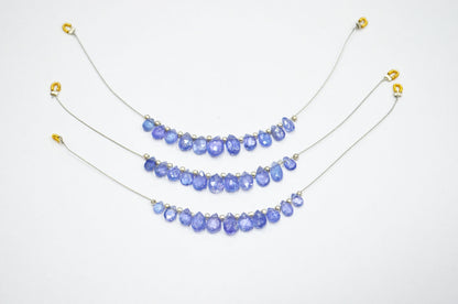 11 Pieces In A Strand Tanzanite Faceted Pear Shape Faceted Briolettes , Sold By Strand , 3.50x5 - 5x8 mm , RB-7560