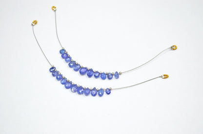 11 Pieces In A Strand Tanzanite Faceted Pear Shape Faceted Briolettes , Sold By Strand , 3.50x5 - 5x8 mm , RB-7560