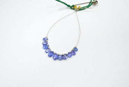 11 Pieces In A Strand Tanzanite Faceted Pear Shape Faceted Briolettes , Sold By Strand , 3.50x5 - 5x8 mm , RB-7560