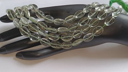 Green Amethyst Smooth Oval Shape Beads ,  Sold By Strand , 7x10-10x15 mm , 16" , 19728