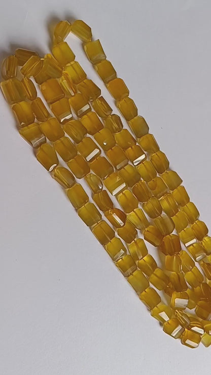 Yellow Chalcedony Laser Beads , Sold By Strand , 9x12 - 10x13 mm , 16", 32105