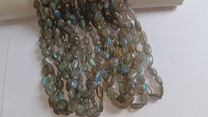 Natural Labradorite Oval Nuggets Shape Beads , Sold By Strand , 8x10 - 8x14  mm , 16" , 19734