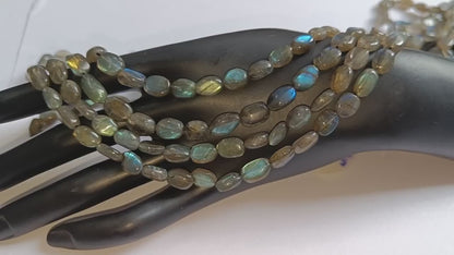 Natural Labradorite Oval Nuggets Shape Beads , Sold By Strand ,6x8 - 8x12  mm , 16" , 19735