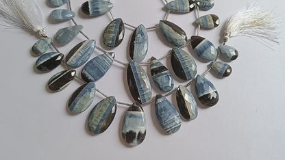 11 Pieces in a Strand Boulder Lace Opal Pear Shape Beads  , Sold By Strand , 13x20 - 21x35 mm , 19910