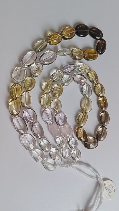 Multi Semi Precious Oval Nuggets Shape Beads , Sold By Strand ,  11x15 - 12x21 mm , 19744