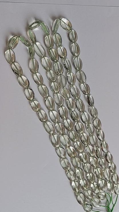 Green Amethyst Smooth Oval Shape Beads ,  Sold By Strand , 10x13-11x16 mm , 16" , 19726