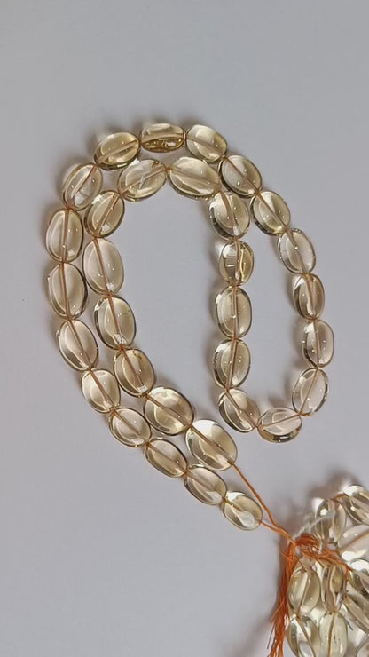 Natural Citrine Smooth Oval Shape Beads , Sold By Strand , 8x11 - 12x16 mm , 16" , 19723