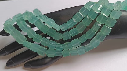 Aqua Chalcedony Laser Cut Beads , Sold By Strand , 9x9 - 10x11 mm , 16" , 32104